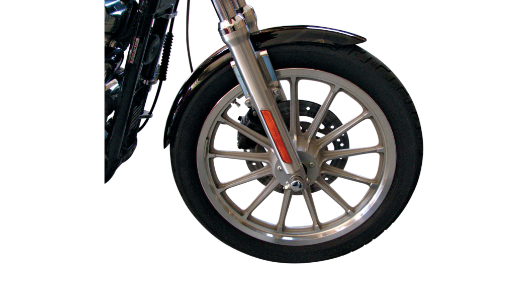 Drag XLX-Style Front Fender with Chrome Side Braces - Steel 39mm