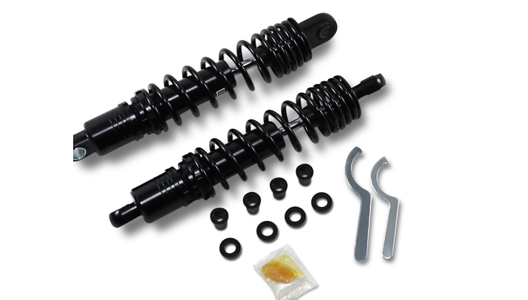 Drag specialties Premium Ride-Height Adjustable Shocks - 13.5" - Heavy Duty - Black
