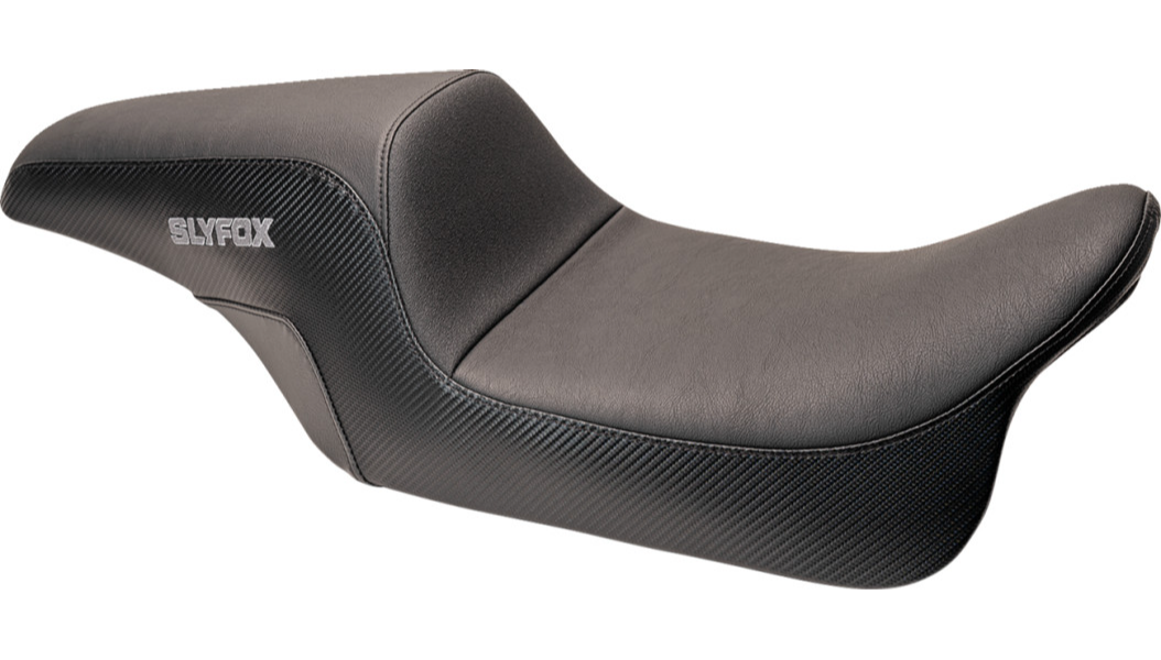 SLYFOX Drifter Seat - Gray Logo - Smooth Vinyl - Carbon Fiber - FL '97-'07