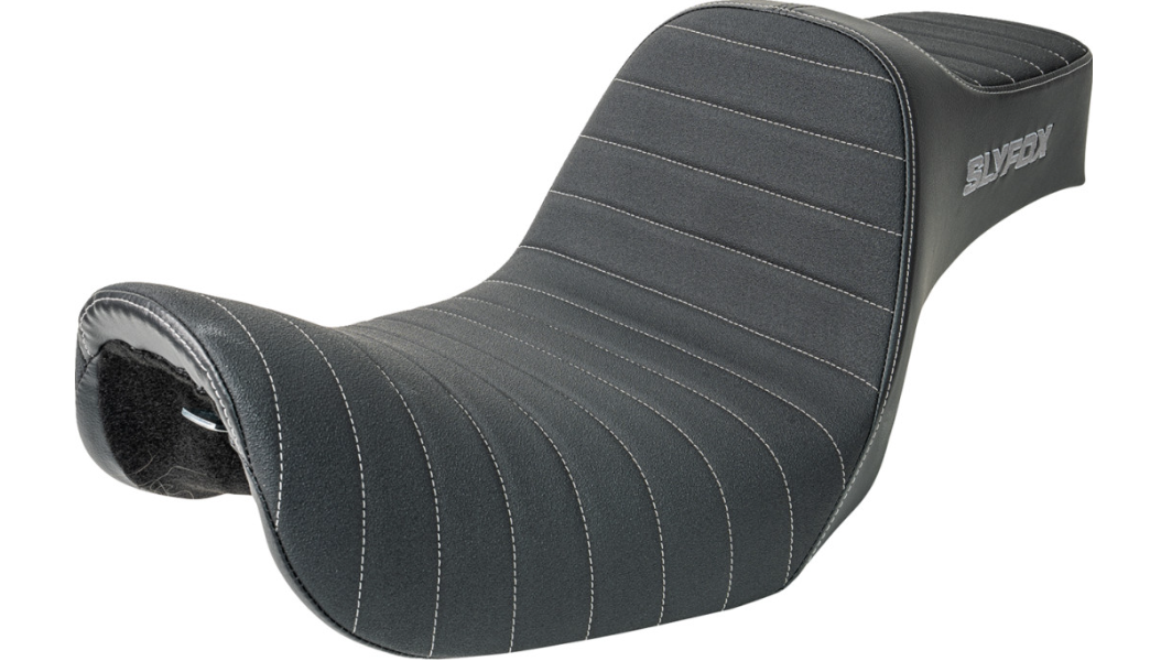 SLYFOX Highnoon Seat - Vinyl - Classic Stitch - Silver Logo - FXD '96-'03