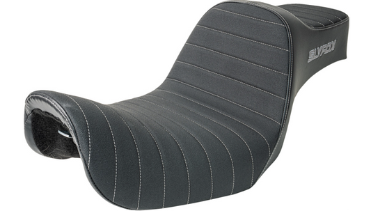 SLYFOX Highnoon Seat - Vinyl - Classic Stitch - Silver Logo - FXD '96-'03