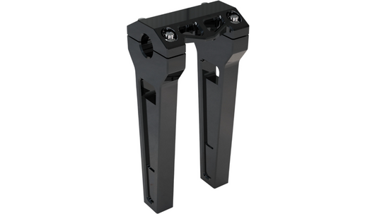 LA CHOPPERS Performance Risers - Straight - 8" - Black Anodized