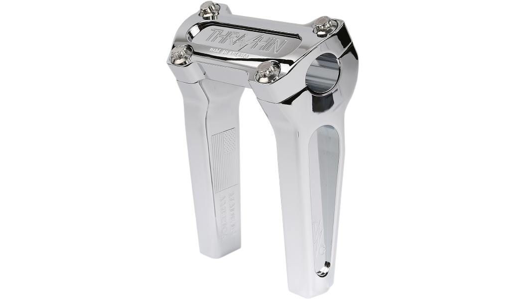 THRASHIN Handlebar Risers - Straight - 6" - Chrome